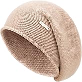 QUEENFUR Knit Slouchy Beanie Hats for Women Cashmere Ski Cap Knitted Wool Soft Warm Winter Hat