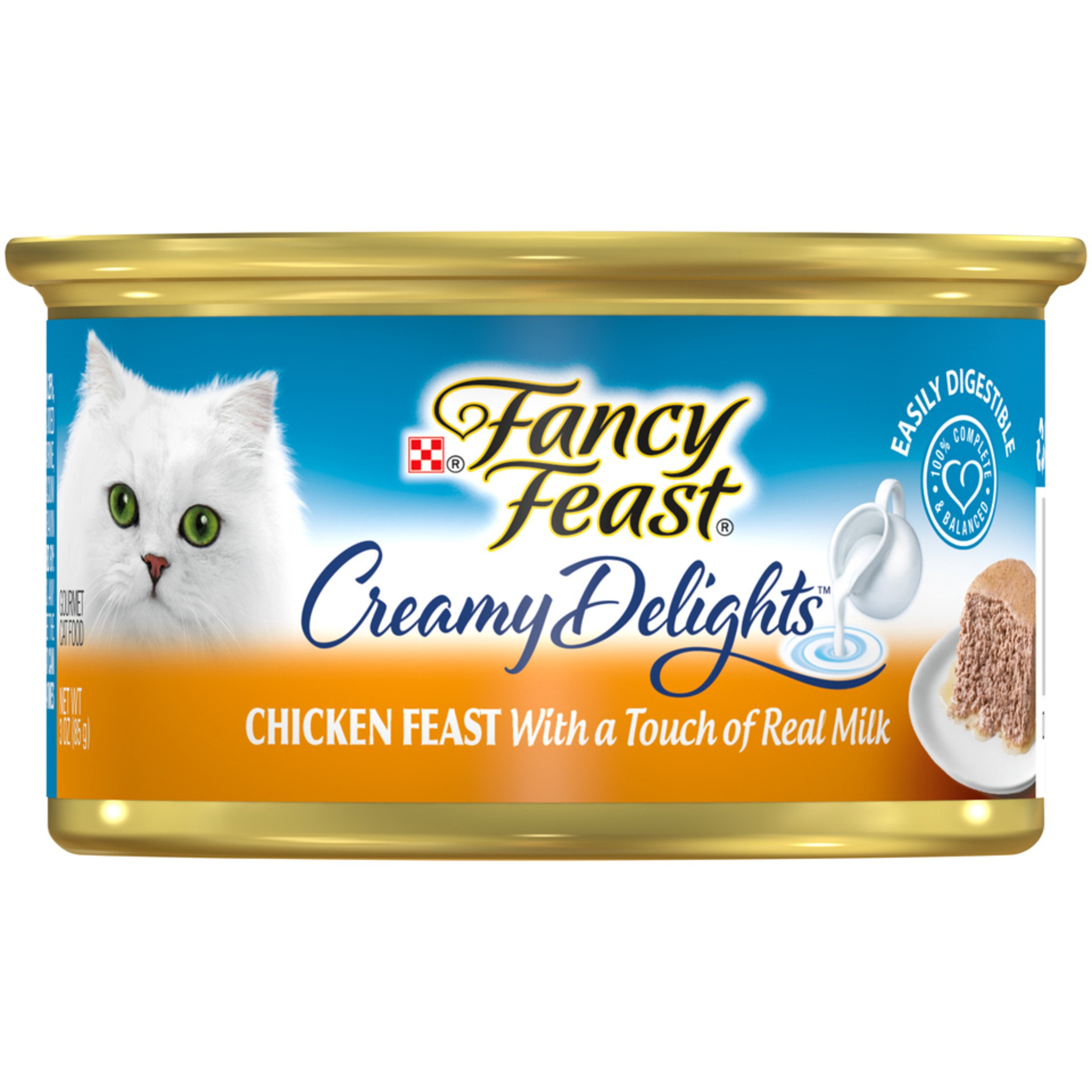 Purina Fancy Feast Grain Free Wet Cat Food, Chunky Chicken Feast (24) 3 oz. Cans — The Cat