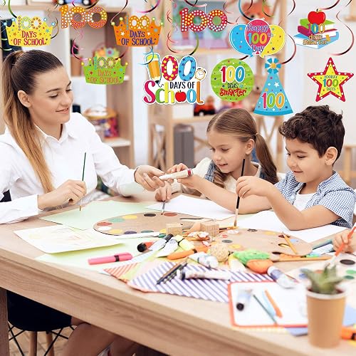 30 Pieces Birthday Hanging Swirl Decorations Teal Silver Black...
