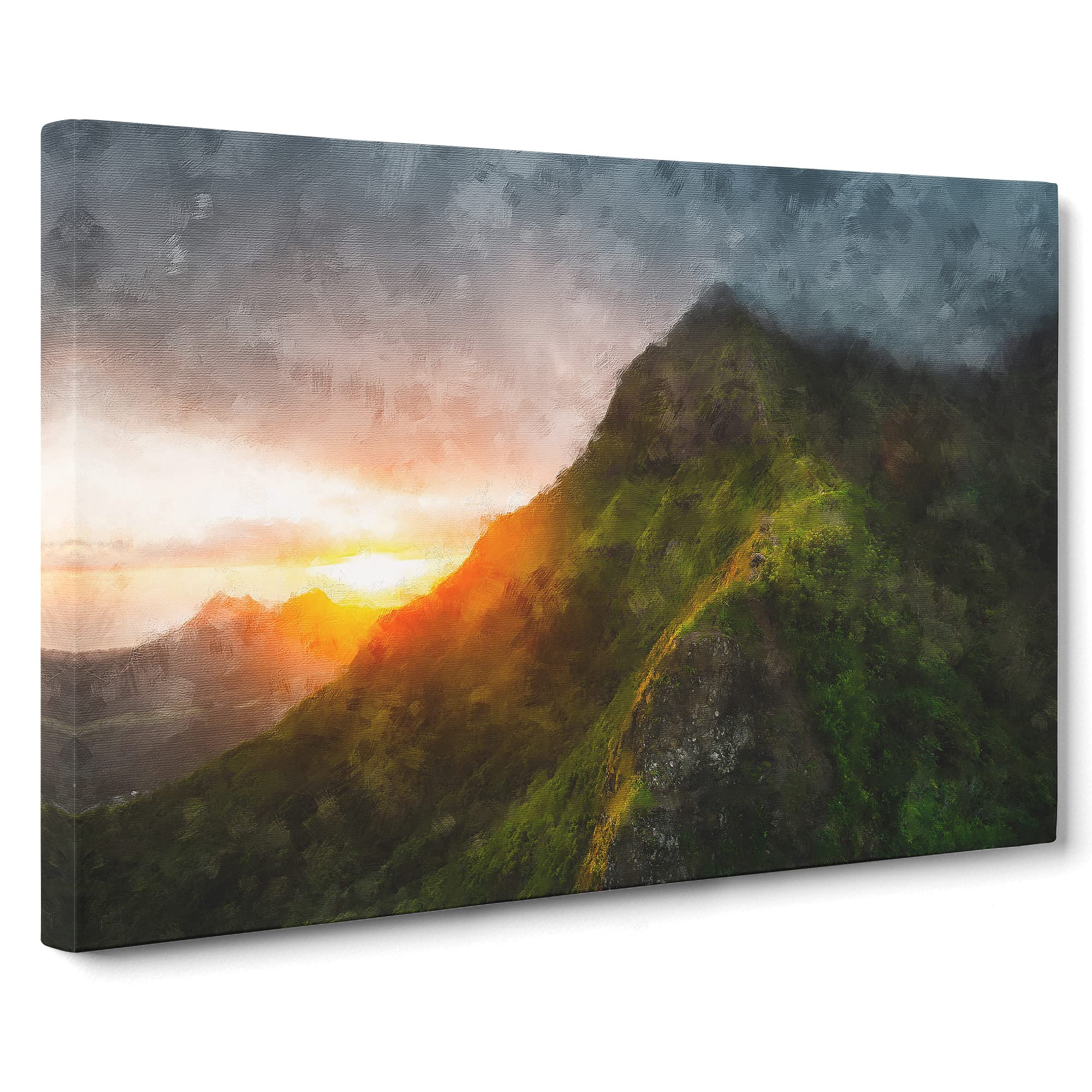 First Light In Hawaii Canvas Print | Gallery Wrapped 30mm Frame Wall Art | 20x14 inches | Ready to Hang | Modern Picture | Living Room Bedroom Lounge Office