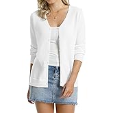 QUALFORT Women's 100% Cotton Lightweight Cardigans Long Sleeve Knitted Button Down Sweater