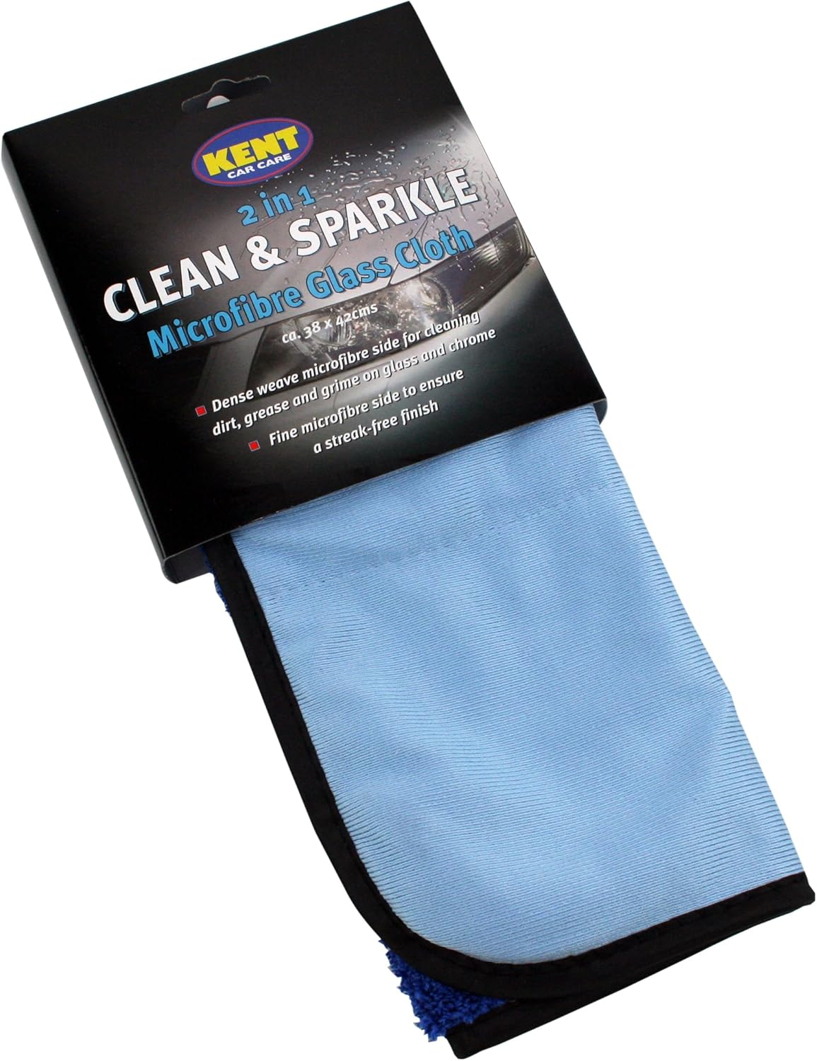 Kent Car Care Microfibre Glass Cloth 2 in 1 Clean & Sparkle Amazon.co
