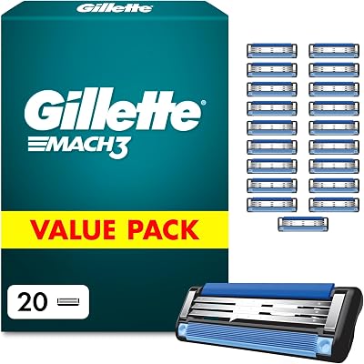 Lames de Rasoir Homme Mach 3 Turbo, Pack de 20