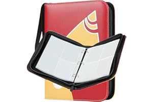 GEAoffice Card Binder 4 Pocket with 400 Pockets, Trading Card Book Album Holder Binder for All Standard Trading Cards -Toys Gifts for Boys Girls, Red