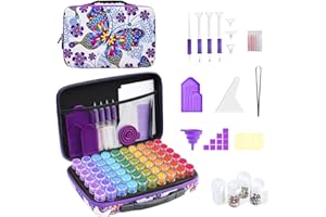 ZORETCO Diamond Painting Storage Case,60 Slots Diamond Art Kits with Accessories for Craft Jewelry Beads Organizer Boxes