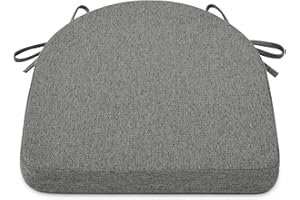 Shinnwa Chair Cushion with Ties for Dining Chairs [17 x 16.5 Inches] Non Slip Kitchen Dining Chair Pad and Seat Cushion with Machine Washable Cover - Dark Gray