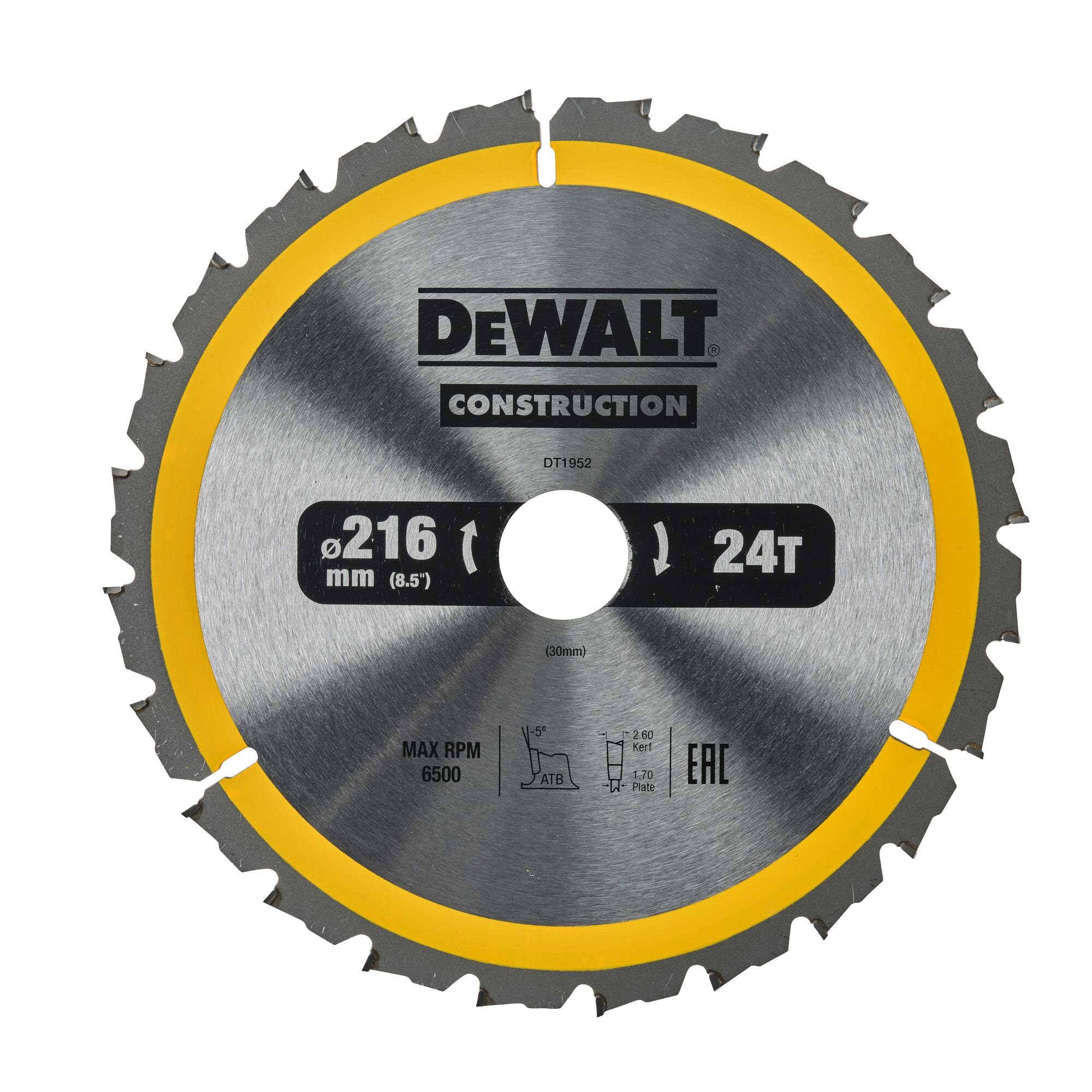 DEWALT DT1952-QZ-Construction Sheet 216x30mm 24D, 216/30 mm 24WZ