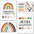 Hadley Designs Diversity Posters for Classroom – 6 Kindness Posters for Classroom Decor, Multicultural, Inclusive Wall Art for Teachers & Workplace, 11x14 Colorful Diversity Decor