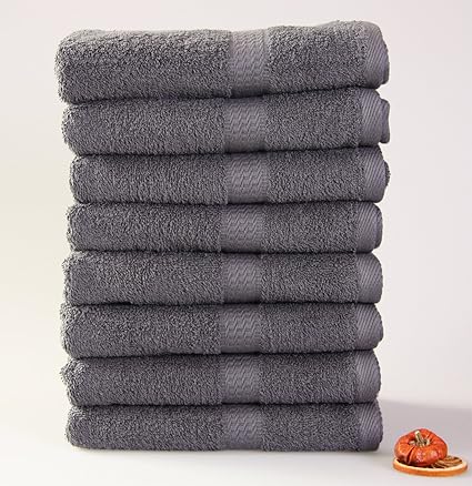 8 Handtücher in Anthrazit/ 50x100cm / 100% Baumwolle 500g/m²
