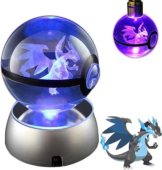 Pokémon Veilleuse 3d Boule De Cristal Led Grande Taille 80