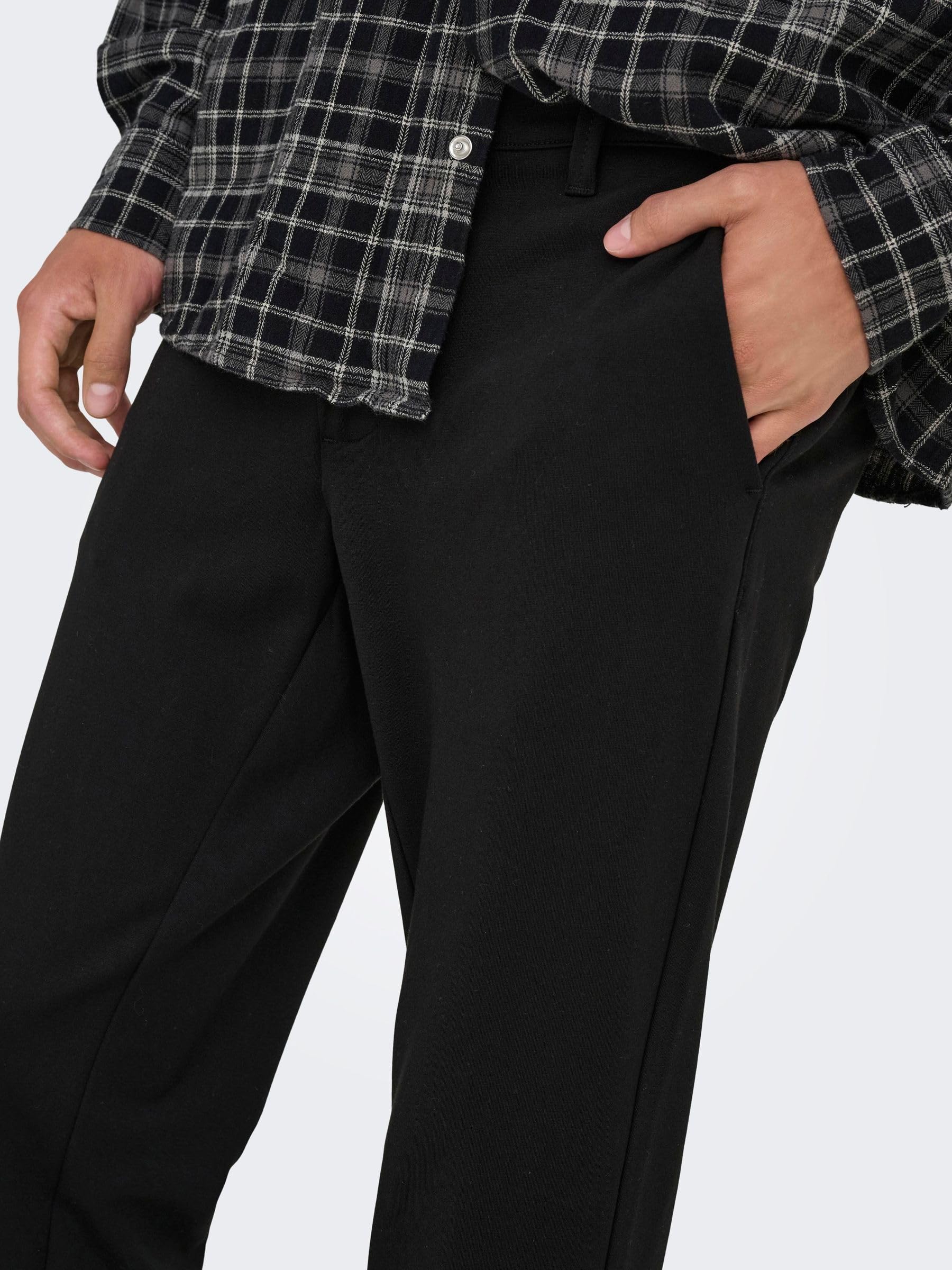 Only & Sons Herren Chino Hose ONSMARK - Slim Fit - Schwarz Grau Blau Grün, Größe:33W / 36L, Farbe:Black 22010209 3