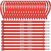 200 Pack Red Plastic Seals Bulk Truck Trailer Seals Numbered Security Tags Tamper Evident Tags Safety Ties Plastic Locks for Cargo Container Shipping Transport, Tamper Resistant
