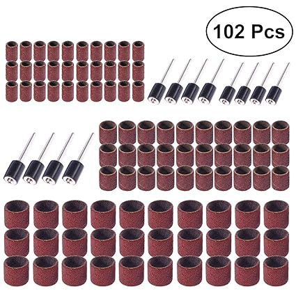 BESTOMZ 102 Stück Schleifhülsen Schleifen Dorn Set für Nagelfräser Maniküre