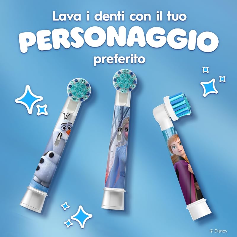 Testine di Ricambio Kids 3+, Bianche, con Disney Frozen, 4 Ricambi