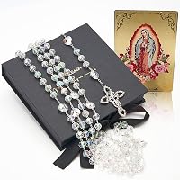 SJNAHAO Wedding Lasso (Lazo) – Catholic Ceremony Rosary Lasso For Matrimony, Handmade With Pearl Chain & Gold Cross