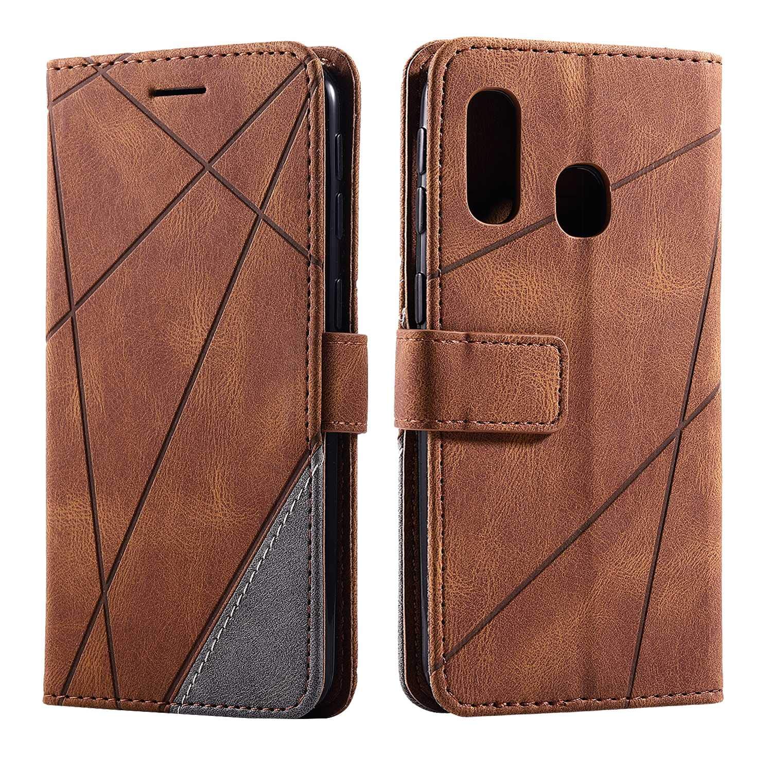 SONWO Case for Galaxy A40 Case, Premium Leather Flip Wallet Case Magnetic Closure Card Slots Kickstand Phone Case for Samsung Galaxy A40, Brown