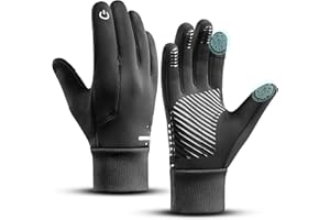 HUAME Winter Warm Gloves Men Women, Windproof Waterproof Thermal with Touchscreen Fingers & Anti-Slip Palm for Cool Weather Running Cycling Driving Hiking Biking Walking Sports Soccer, Freezer Work