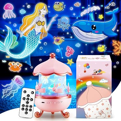 One Fire Star Projector Night Light Unicorn Baby Sensory Gift 15 Films 10 White
