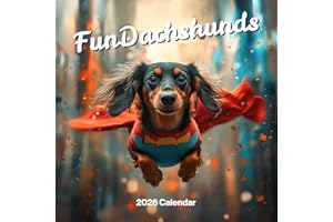 FUN PUGS Dachshund Calendar 2026 - Large 12 Month 2026 Wall Calendar - Month to View Dog Wall Planner Made by Fun Pets