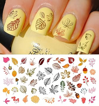 Amazon Com Autumn Fall Leaves Water Slide Nail Art Decals Set 3 Amazon Com Autumn Fall Leaves Water Slide Nail Art Decals Set 3