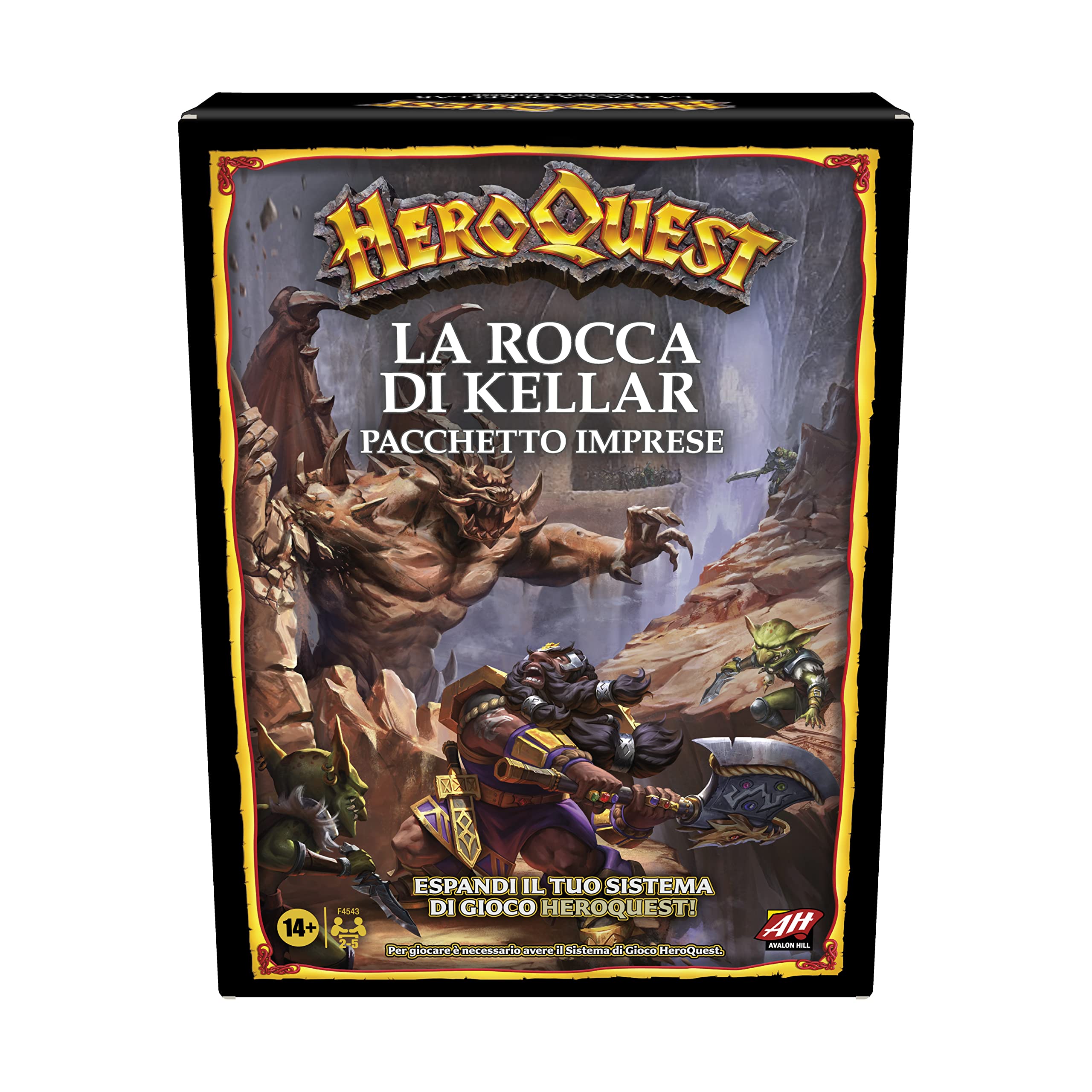 Avalon Hill, HeroQuest The Rock of Kellar, Pack of Business, Dungeon Crawler Style Fantasy Adventure Game, to play you need to have the Basic HeroQuest Game System