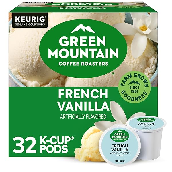 GREEN MOUNTAIN COFFEE ROASTERS FRENCH VANILLA COFFEE, KEURIG SINGLE-SERVE K-CUP PODS, LIGHT ROAST, 32 COUNT