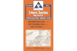 OUTDOOR TRAIL MAPS Colorado 14ers Maps Series 14 of 16 - Uncompahgre, Wetterhorn | San Luis Peak