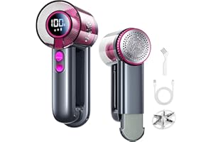 DRFLASH 2-in-1 Fabric Shaver Rechargeable - 3 Speeds Lint Remover with Digital LED Display & Type-C Fast Charging Port, Elect