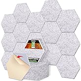 18 Pack Hexagon Acoustic Panels, 12" X 10" X 0.4" High Density Sound Absorbing Panels Soundproof Wall Panels for Home Sound P