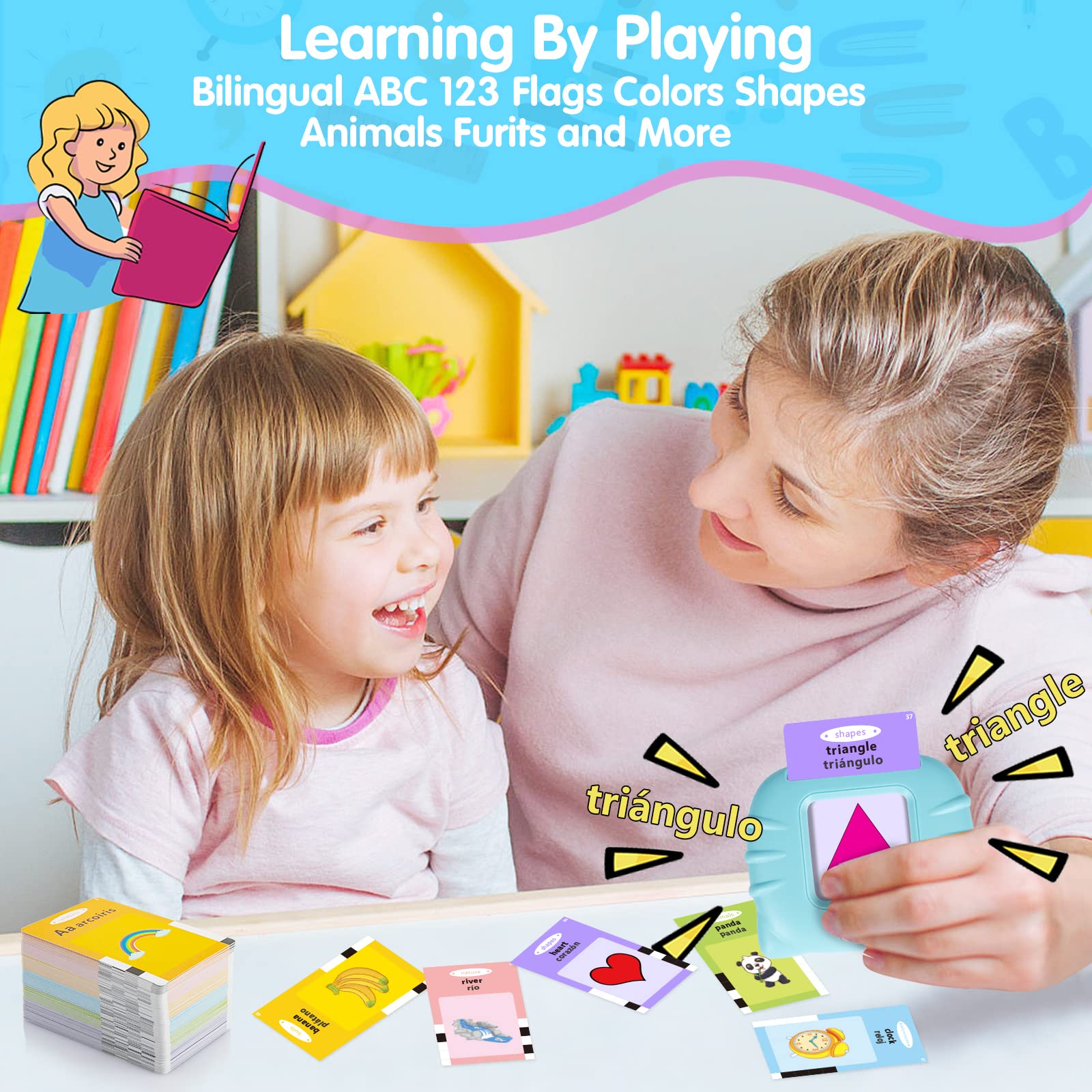 Mua QuTZ ABC Learning Flash Cards for Toddlers 2-4 Bilingual Spanish ...