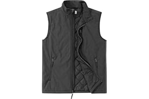 Outdoor Ventures Men's Casual Outerwear Vest Lightweight Winter Zip Up Sleeveless Jacket for Hiking Travel Golf Running