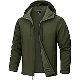 TACVASEN Men's Softshell Jacket with Hood Waterproof Fleece Coat Winter Windbreaker Lightweight Rain Jackets