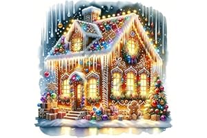 JYXSJYYD 5D DIY Christmas Diamond Art Kits for Adults,Colorful House Diamond Paintings Kits for Beginners,Paint by Diamonds Dot Full Drill Gem Art Crafts,Home Wall Decoration 13.8x13.8 Inches.