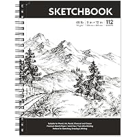 Sketch Book - Hardcover Sketch Pad, 9" x 12", 112-Sheet, 68 lb/110 GSM, Durable Sketchbook Use with Pens, Pencils…