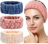Chuangdi 3 Pieces Spa Headband Women Facial Makeup Hairband Soft Terry Cloth