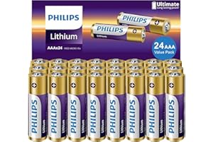 PHILIPS AAA Lithium Batteries 24 Pack, Ultimate Long Lasting 1.5v Lithium Triple A Batteries, Works in Extreme Conditions, Pr