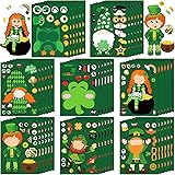 NOVWANG St.Patrick's Day Stickers for Kids, 48Pcs Shamrock Stickers Make a Face Stickers DIY Make Your Own Stickers St Patric