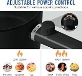 Topwit Hot Pot Electric 1.5L Ramen Cooker Dual Power 250W 600W Nonstick Black view 3