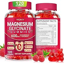 Magnesium Glycinate Gummies 600mg, Sugar Free Magnesium Gummies for Adults with L-Threonate, Chewable Potassium Supplements f