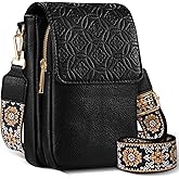 Miss Adola Small Crossbody Bags for Women - Trendy Cell Phone Purse Leather Wallet Handbags with Card Slots Guitar Strap