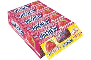 HI-CHEW Strawberry Sticks, 15-Pack, Soft & Chewy Candy, 1.76oz Each, Bulk Candy Individually Wrapped - Made with Immensely Juicy Fruity Flavors