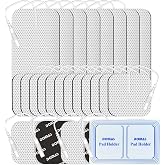 DOMAS 24 Pack 2x2&amp;2x4 TENS Pads with Pad Holder, for TENS 7000, 30 Uses, Latex-Free, TENS Unit Electrode Replacement Pads Compatible with AUVON Etekcity &amp; Other 2 mm Pin TENS Units