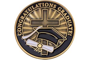 LOGOS COINS Congratulations Graduate Christian Coin, Religious Graduation Pass Along Token of Rejoicing, for High School, College, and Graduate School, Antique Gold-Color Plated Daniel 1:17 Gift