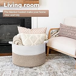Goodpick Large Cotton Rope Basket, 83L Big Woven