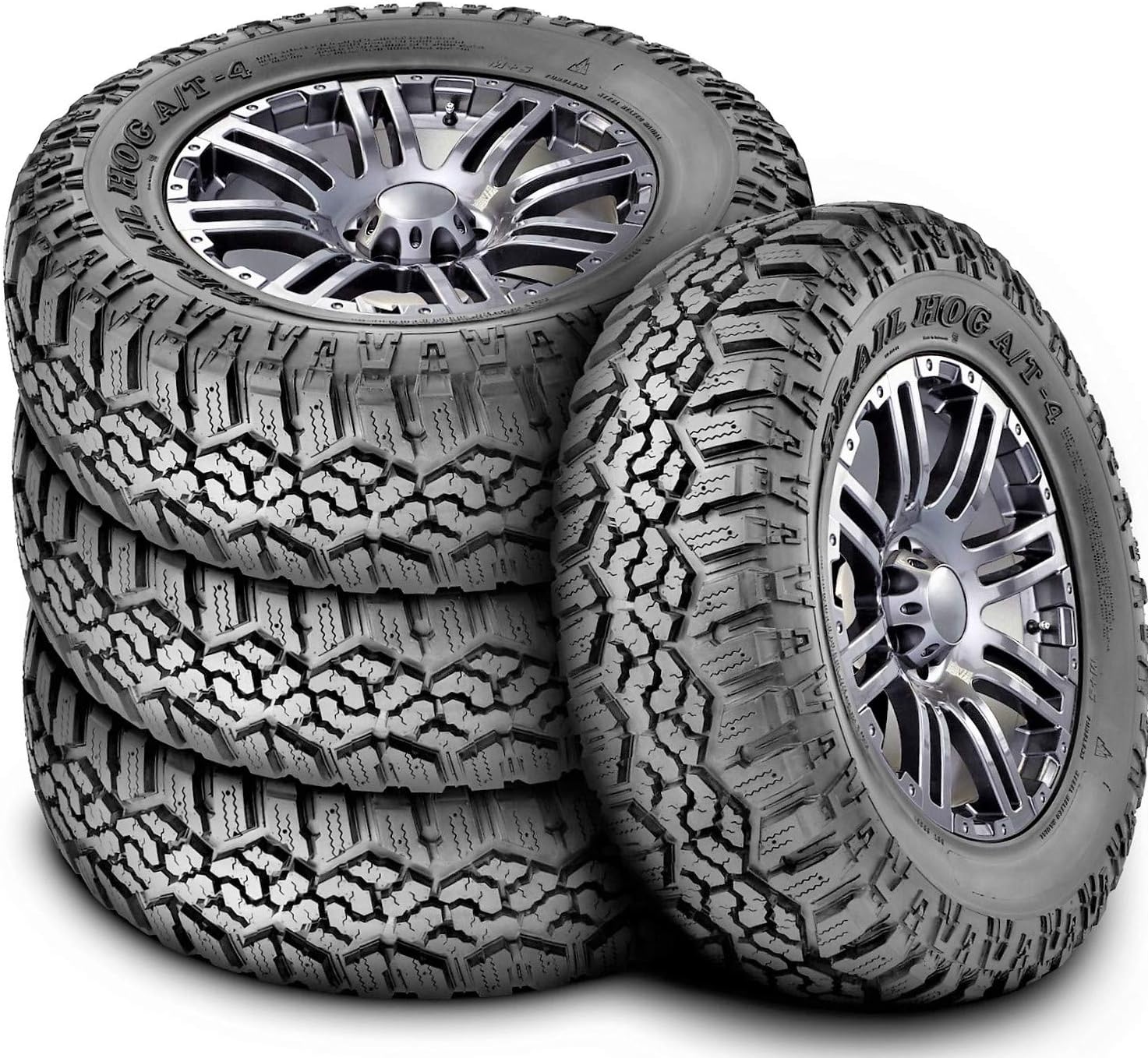 Set of 4 (FOUR) Kanati Trail Hog A/T-4 All-Terrain Off-Road Light Truck Radial Tires-LT315/70R17 315/70/17 315/70-17 121/118Q Load Range E LRE 10-Ply BSW Black Side Wall