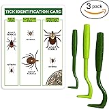 TickCheck Tick Remover Value 3 Pack - Tick Remover Tools + Tick Identification Card - For Humans, Dogs & Cats