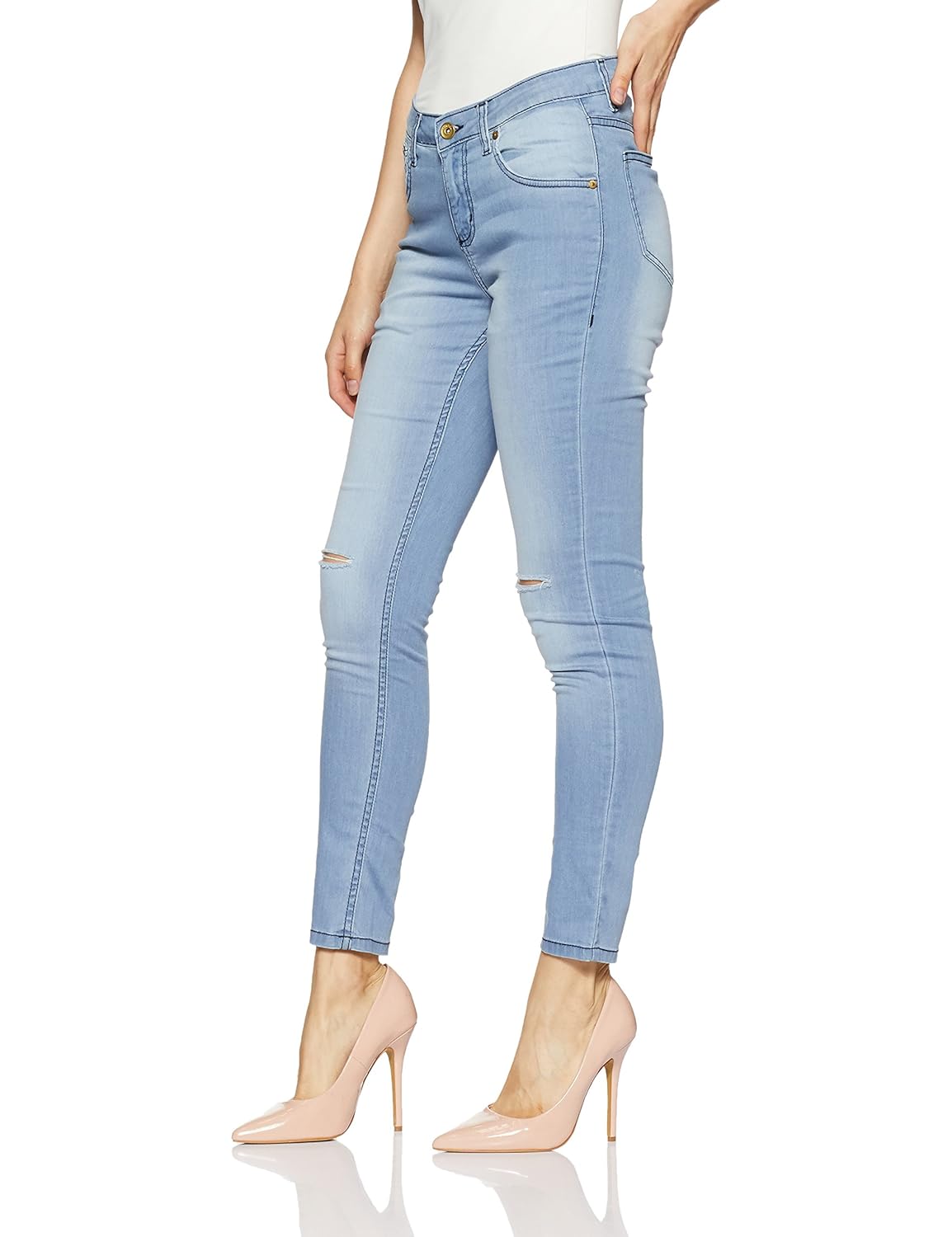 symbol amazon brand women's mid waist skinny jeans