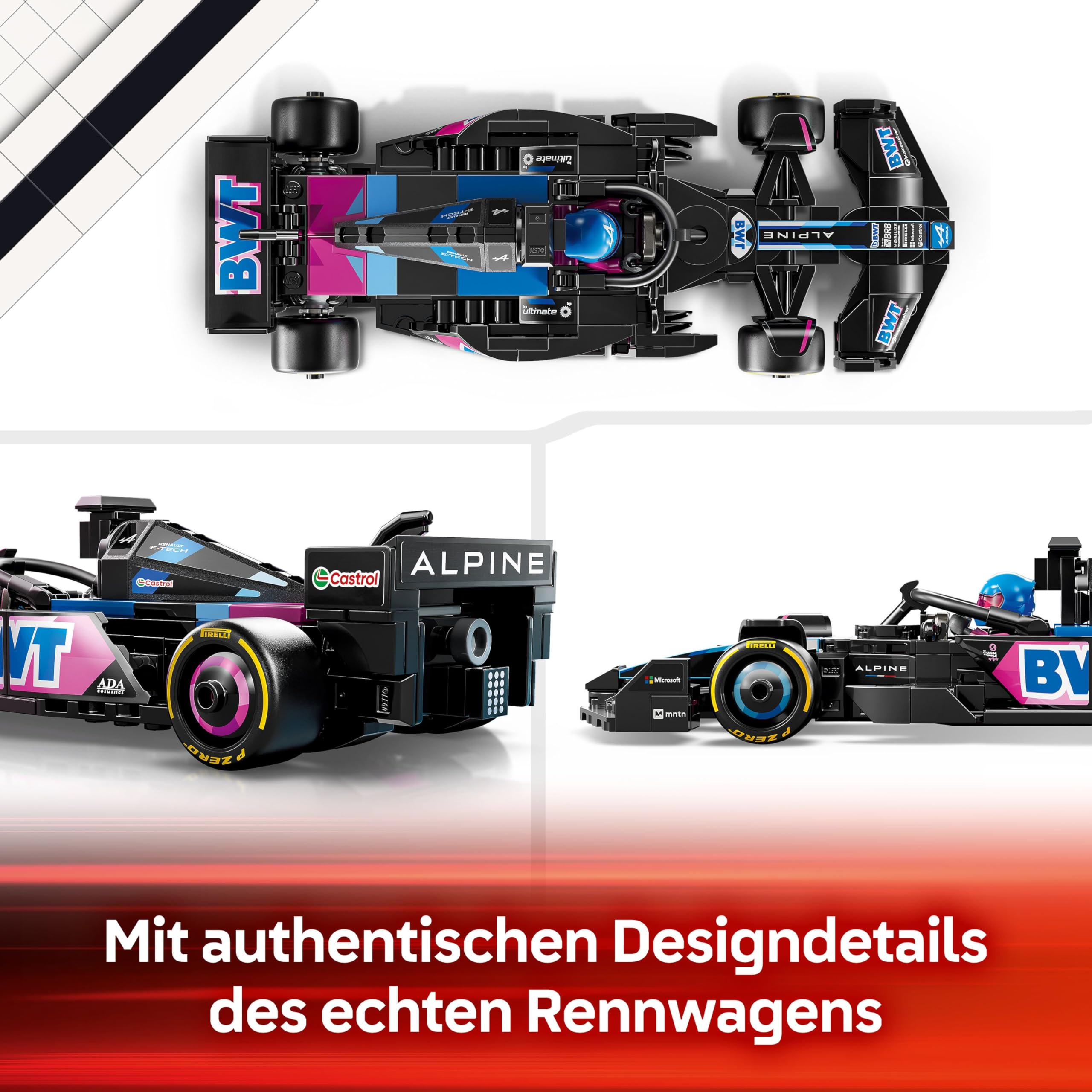 LEGO Speed Champions BWT Alpine F1 Team A524 Rennauto - Spielzeug mit Formel 1 Minifigur zum Sammeln - Geschenk für Jungen & Mädchen ab 10 Jahren und Erwachsene Motorsport Fans 77248 5