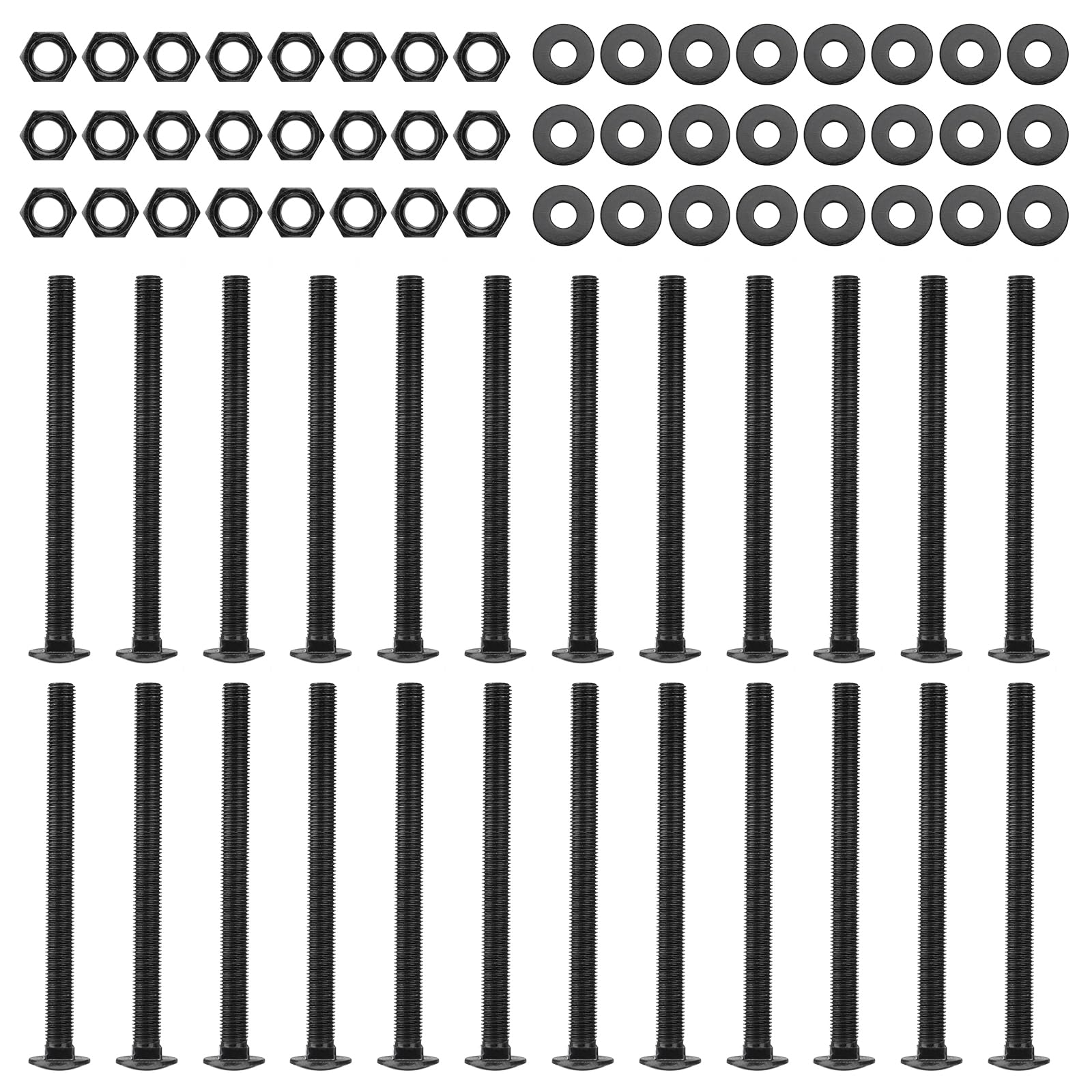 Photo 1 of 1/2 x 6 Inch Carriage Bolt Kit, Rust Resistance Bolts Includes 24 Bolts, 24 Washers, and 24 Nuts