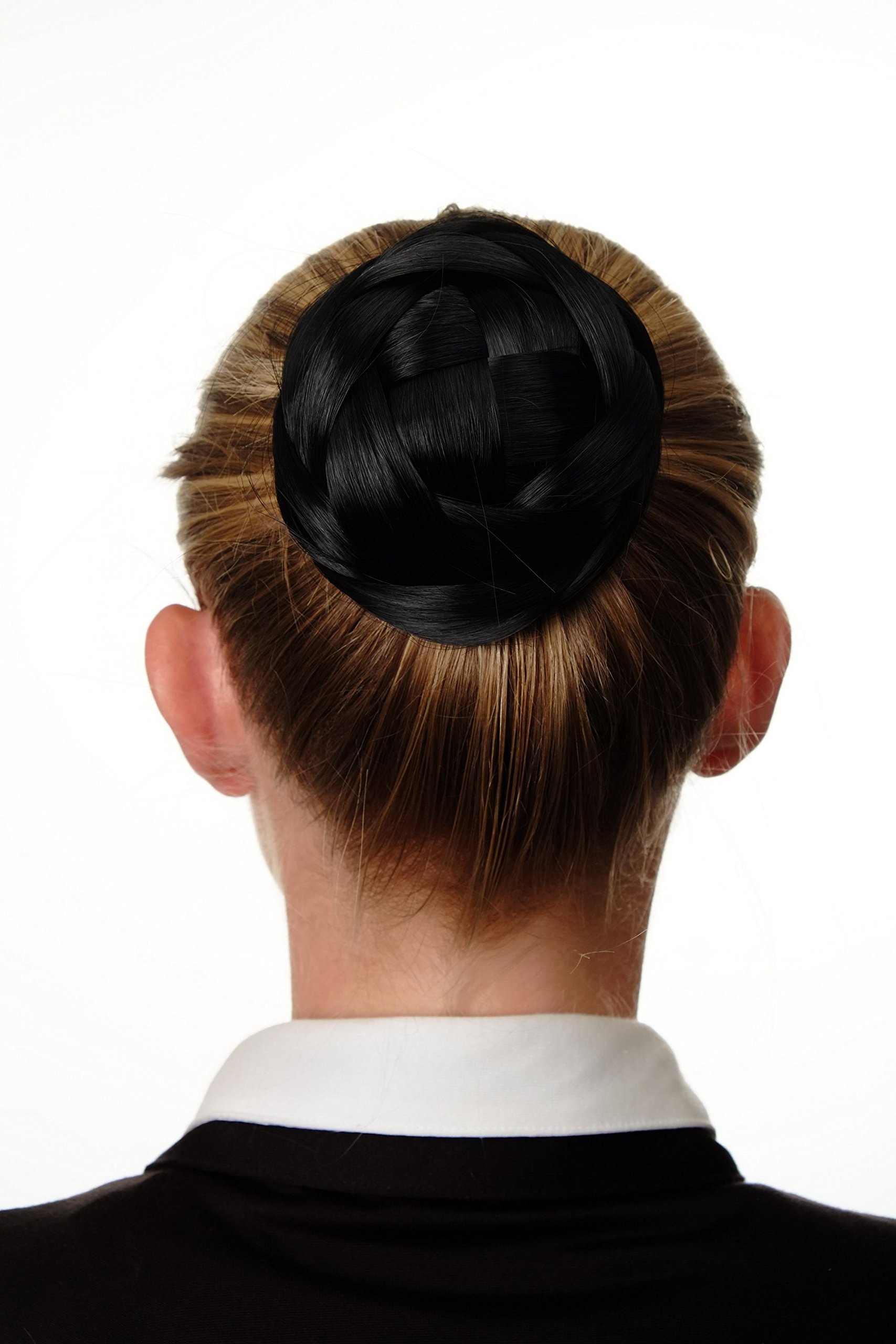 WIG ME UP - Q399D-1 Hairbun Hairpiece bun hair knot braided knotted traditional custom Bavaria East Europe deep black